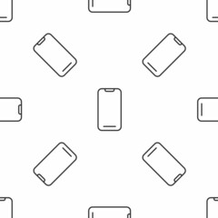 Black Smartphone, mobile phone icon isolated on white background. Yellow square button. Vector