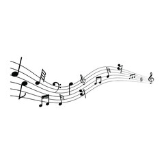 Music icon vector. Notes illustration sign. solfeggio symbol or logo.