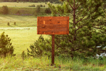 Wooden information notice board sign in Zlatibor, Serbia