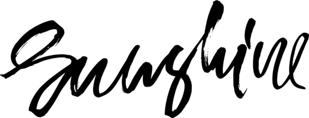 Obraz premium Sunshine. Modern dry brush lettering. Vector illustration.