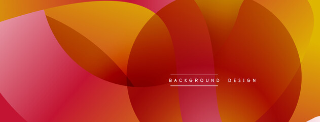 Abstract overlapping lines and circles geometric background with gradient colors