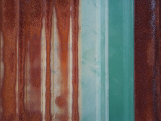 The surface of the steel plate is rusted.