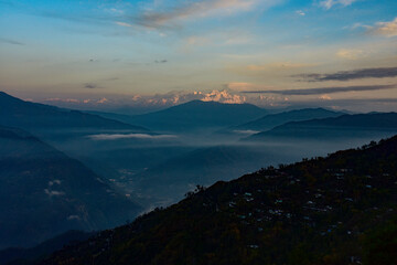 sunset over the mountains © Tanmoy