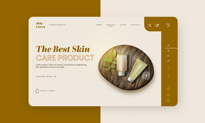 Best Skincare Product Hero Banner Or Template Layout For Advertising.