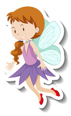 Cute fairy cartoon character sticker