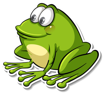 A cute frog cartoon animal sticker