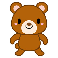 立ちポーズ 動物 イラスト 【ライン】 くま02