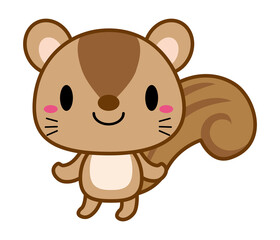 Fototapeta premium 立ちポーズ 動物 イラスト 【ライン】 リス02
