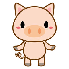 立ちポーズ 動物 イラスト 【ライン】 こぶた02