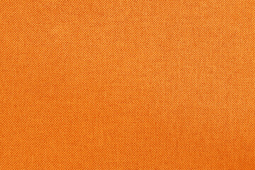 Orange fabric cloth texture for background, natural textile pattern.