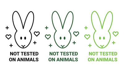 Not tested on animas icon symbol illustration rabbit heart love eco friendly cruelty free animal health nature environment design minimalism minimalistic