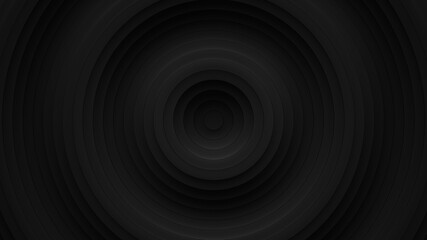 Black circles ripple effect 3D rendering