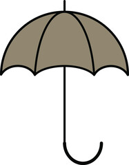 Vector image (icon) of gray-brown umbrella.