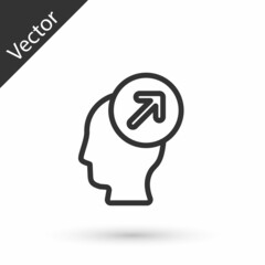 Grey line Head hunting concept icon isolated on white background. Business target or Employment sign. Human resource and recruitment for business. Vector