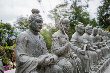 Fototapeta na wymiar A group of statue of Chinese History Hero or God