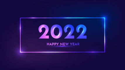 2022 Happy New Year neon background