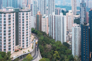 Aerial view of residential area in Hong Kong island
