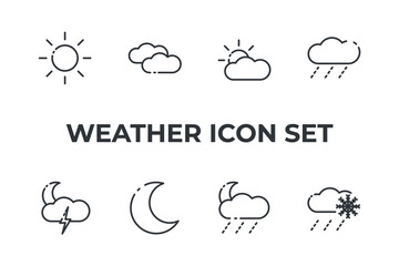 weather set icon, isolated weather set sign icon, vector illustration