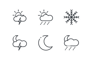 weather set icon, isolated weather set sign icon, vector illustration
