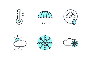 weather set icon, isolated weather set sign icon, vector illustration