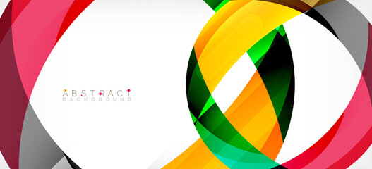 Obraz premium Color circle shapes, minimal geometric background. Trendy dynamic composition. Vector Illustration For Wallpaper, Banner, Background, Landing Page