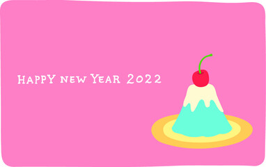 スイーツになった富士山の年賀状