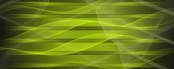 Abstrakter Hintergrund 4k Gelb gold grün schhwarz hell dunkel schwarz Neon Wellen Linien