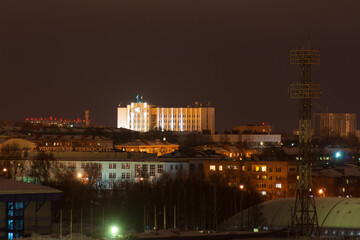 Naklejka premium night streets of the city of Izhevsk