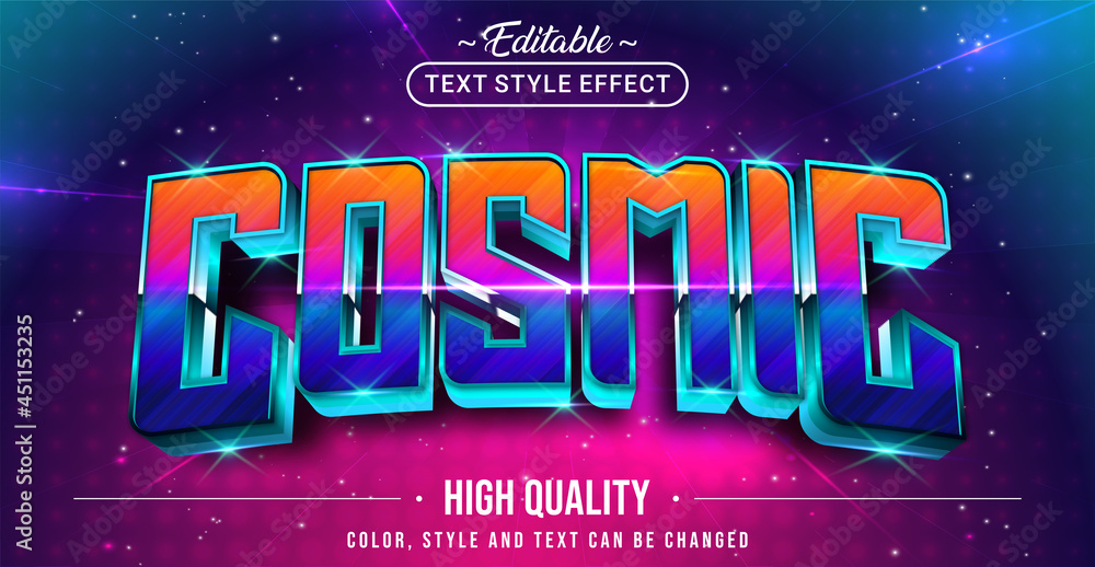Poster Editable text style effect - Cosmic text style theme.