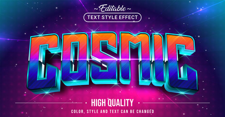 Editable text style effect - Cosmic text style theme.