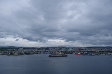 Fototapeta na wymiar Murmansk Commercial Sea Port, Murmansk, Russia