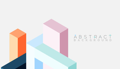 Fototapeta premium Abstract background. 3d cubes, cubic elements and blocks. Techno or business concept for wallpaper, banner, background, landing page