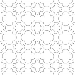 Vector pattern with symmetrical elements . Repeating geometric tiles from striped elements. black patterns.