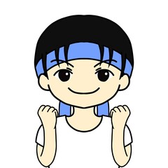 青色のはちまきの男の子