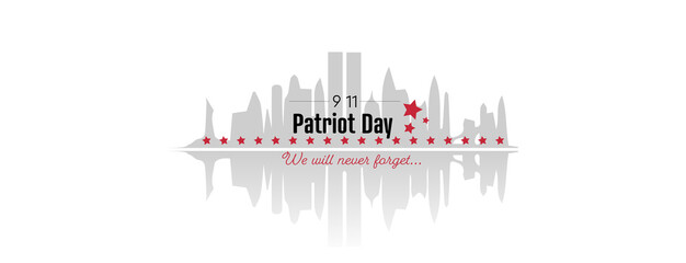 Fototapeta premium Patriot day illustration. We will never forget.