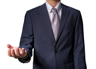 Businessman use hands to receive something isolated on a white background, Businessman hand isolated on a white background With clipping path.