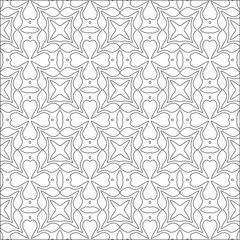 Vector pattern with symmetrical elements . Repeating geometric tiles from striped elements. black patterns.