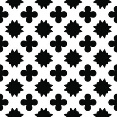 Seamless vector pattern in geometric ornamental style. Black ornament.