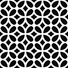 Seamless vector pattern in geometric ornamental style. Black ornament.
