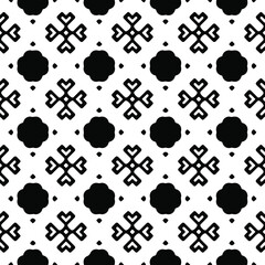 Seamless vector pattern in geometric ornamental style. Black ornament.