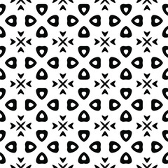 Seamless vector pattern in geometric ornamental style. Black ornament.