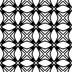 Fototapeta premium Seamless vector pattern in geometric ornamental style. Black ornament.