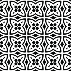 Seamless vector pattern in geometric ornamental style. Black ornament.