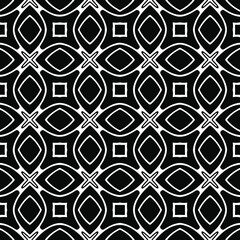 Seamless vector pattern in geometric ornamental style. Black ornament.