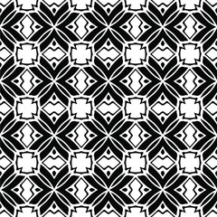 Seamless vector pattern in geometric ornamental style. Black ornament.