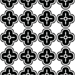 Seamless vector pattern in geometric ornamental style. Black ornament.