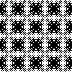 Seamless vector pattern in geometric ornamental style. Black ornament.