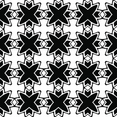 Seamless vector pattern in geometric ornamental style. Black ornament.