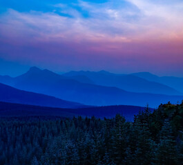 Hazy skies over the hills of Western Washington