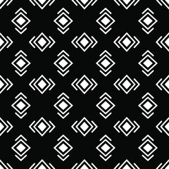 Seamless vector pattern in geometric ornamental style. Black  ornament.